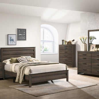 Marley 5 Piece Bedroom Set in Dark Brown Finish