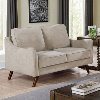 Mid Century Modern Style Maxime Loveseat in Light Gray