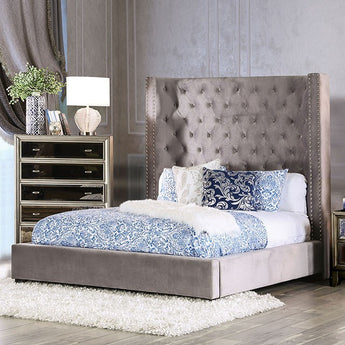 Mirabelle King Bed in Grey