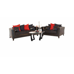 Black & Red Sofa and Loveseat