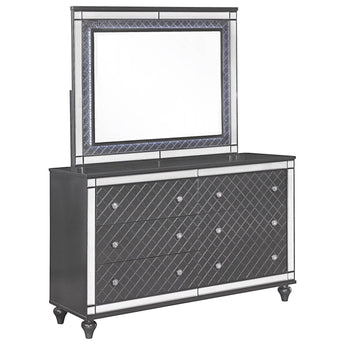 Refino Dresser & Mirror Set in Ash Grey