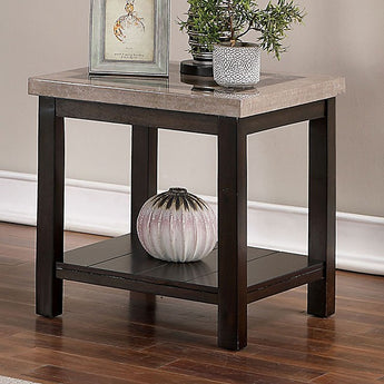 Classic Dark Walnut End Table - Rosetta