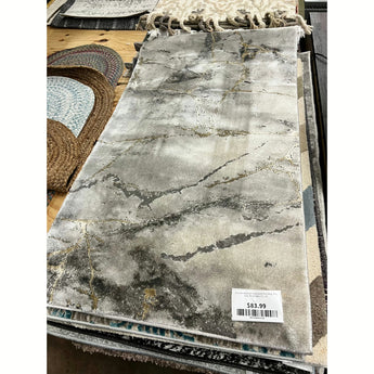 Swindle Abstract Gray/Gold Area Rug, Rug Size: Rectangle 2'3" x 4'
