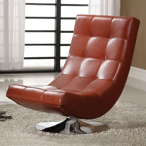 Ultra Modern Red Leatherette Accent Chair - Trinidad