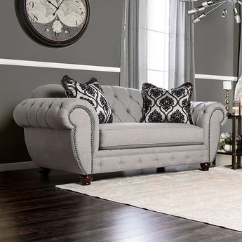 Viviana Pleated Loveseat in Gray/Black