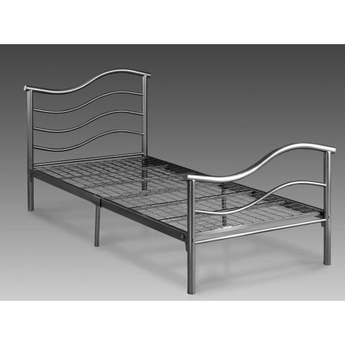 Wave Metal Bed in Silver