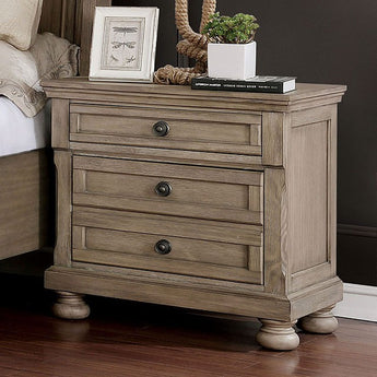 Wells 3-Drawer Nightstand in Gray