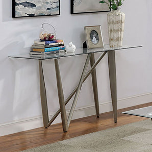 Satin Plated Champagne Sofa Table - Wohlen