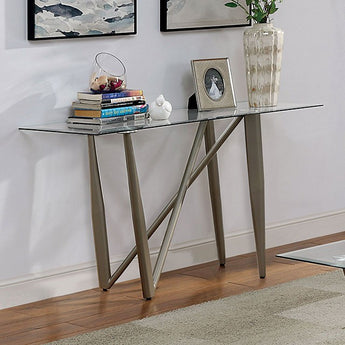 Satin Plated Champagne Sofa Table - Wohlen