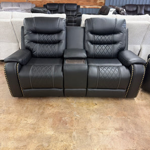 Starwood Black Reclining Loveseat