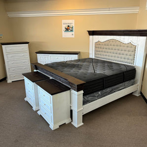 Antique Gray Queen Elizabeth Rustic Bedroom Set