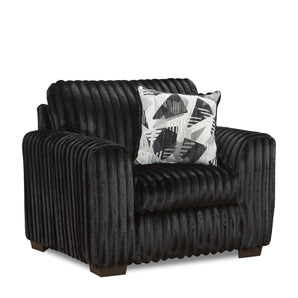 Lush Black Oversized Chair - Chair & 1/2