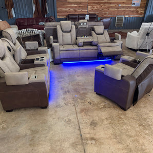 Rodeo Brown Powered Reclining Set - Reclining Sofa Set at Furnishings 4 Less Fayetteville AR
