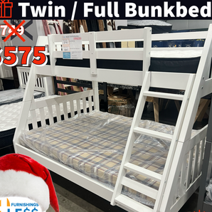 Twin/Full Mission Bunk Bed, Dark Grey or White at Furnishings 4 Less Northwest Arkansas