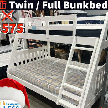 Twin/Full Mission Bunk Bed, Dark Grey or White at Furnishings 4 Less Northwest Arkansas
