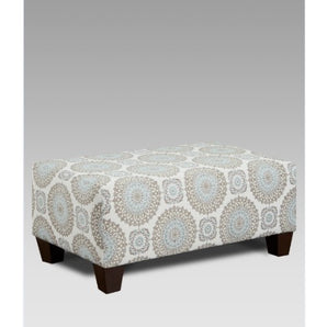 Charisma Linen Ottoman upholstered in 100% polyester fabric.
