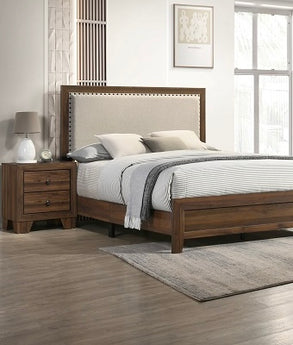 Millie Padded Upholstered Cherry Bed - Bed Only