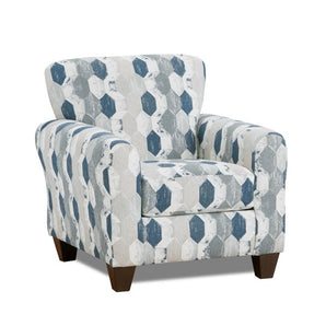 Sit in luxurious style with the Hexagon Sapphire Accent Chair. Durable construction, fabric upholstery, and modern comfort make it an ideal choice!