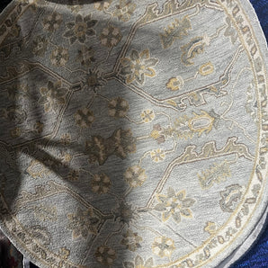 Slate Beige Blossom 6’ round rug