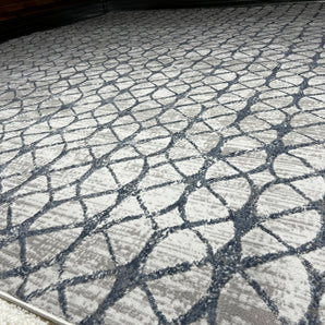 Amelia Gray/Blue 11 ft. x 15 ft. Interlaced Geometric Area Rug