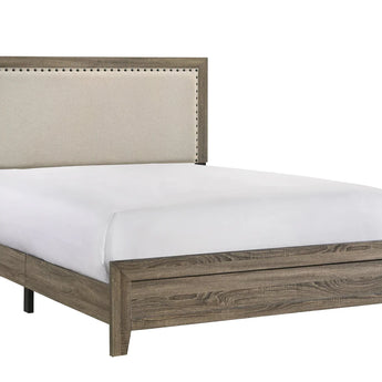 Padded Millie Gray Upholstered Bed - Bed Only