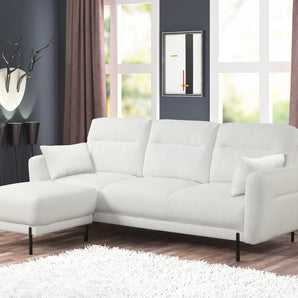 Lily white sectional with ottoman
