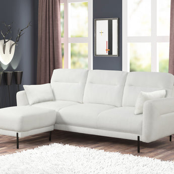 Lily white sectional with ottoman