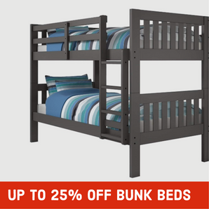 Twin/Twin Mission Bunk Bed in Dark Grey