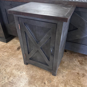 New York 3-Drawer Rustic Nightstand in Gray/Brown