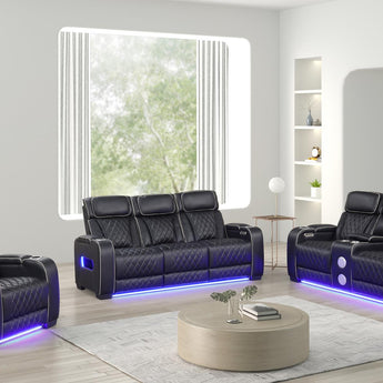 Titan Black Power Reclining Living Room Set