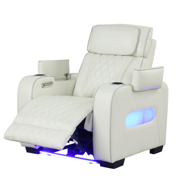 Titan White Recliner with Power Headrest