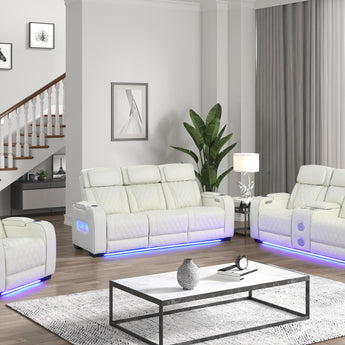 Titan White Power Reclining Living Room Set