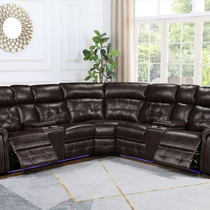 Amazon2027 brown power reclining sectional