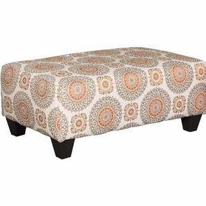 Bennington Brown Ottoman: A stylish and versatile brown ottoman with soft fabric upholstery.