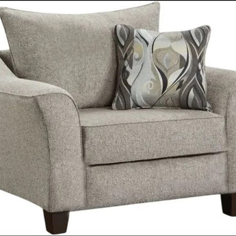 Camero gray oversized chair with accent pillow