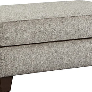 Camero Platinum Ottoman: A contemporary grey ottoman with plush fabric upholstery, perfect for adding a touch of sophistication to any space.