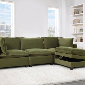 Cloud2 Olive Velvet Modular Sectional