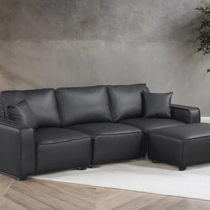 Columbia black sectional with ottoman