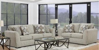 Transform your living space with this luxurious Crosby Dove Sofa & Loveseat set. Its timeless style makes a stunning statement.