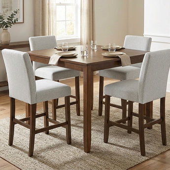 Lennon Brown Wood Top 5PC Counter Height Dining Set