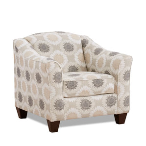 Feel the luxurious comfort and stylish look of the Daisy Chain Silver/Gold Accent Chair. Upholstered with top-grade fabric for coziness and longevity.