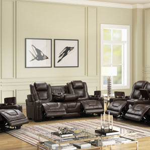 Eric Brown leather 3pc Power Reclining Set. It includes sofa, loveseat and recliner.