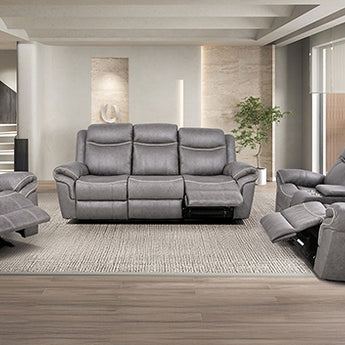 Agata Warm Gray Reclining Living Room Set