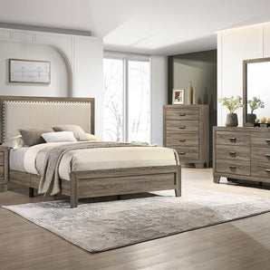 Millie Padded Headboard Bedroom Set in Gray at Furnishings 4 Less Rogers AR