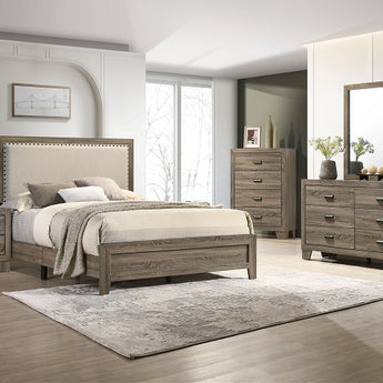 Millie Padded Headboard Bedroom Set in Gray at Furnishings 4 Less Rogers AR