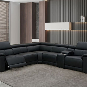 NEW YORK BLACK - LEATHER Power Reclining Sectional