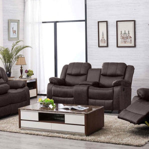 3 Piece Gray Reclining Sofa Set, includes sofa, loveseat and recliner.