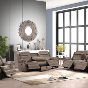 Andres Brown - 3pc Reclining Living Room Set - Reclining Sofa Set