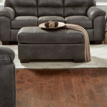 Introducing the Sequoia Ash Ottoman: luxury and comfort. Smooth grey leather upholstery, durable construction - make a statement. Enjoy perfect home comfort and style.