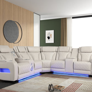 Spain Sand Power Reclining Sectional